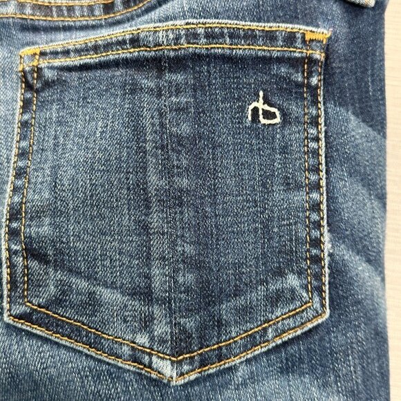 Rag & Bone Jeans Womens 26 Skinny Medium Wash Cotton Stretch Pockets Logo - Picture 12 of 13